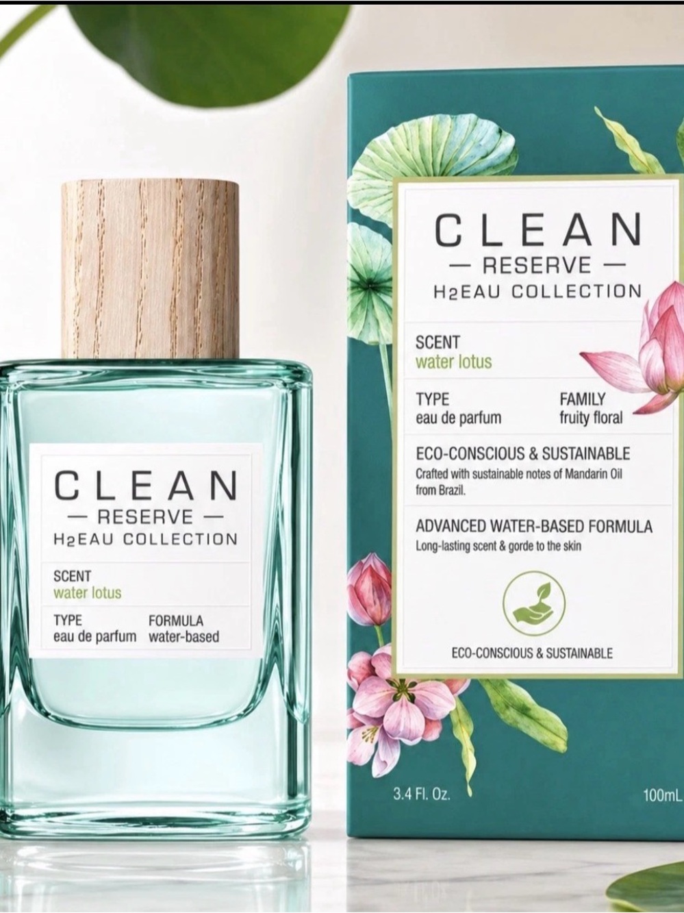 Clean Reserve H2EAU Water Lotus Spray Water-Based 3.4 fl oz Sealed